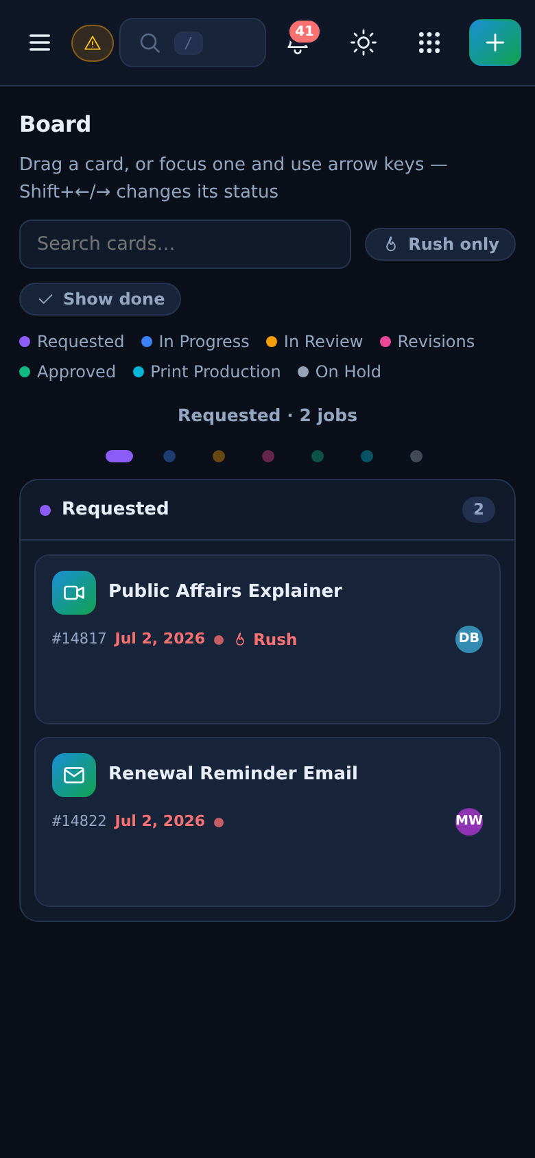 Board on mobile